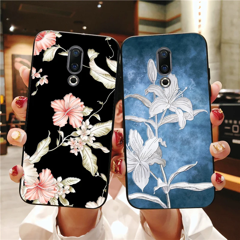 

Luxury Girl 3D Silicone Case For Meizu 15 Lite 16 th Plus 16X 16S M15 Shockproof Flower Phone Case For Meizu X8 V8 Pro
