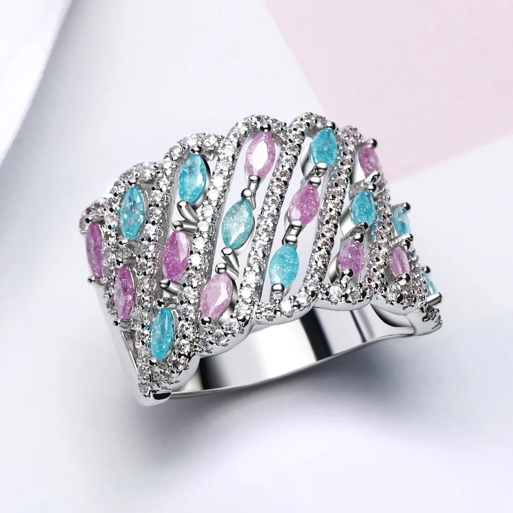 Hot Pink and Blue Color Fancy Jewellery Candy Colors Cubic Zirconia