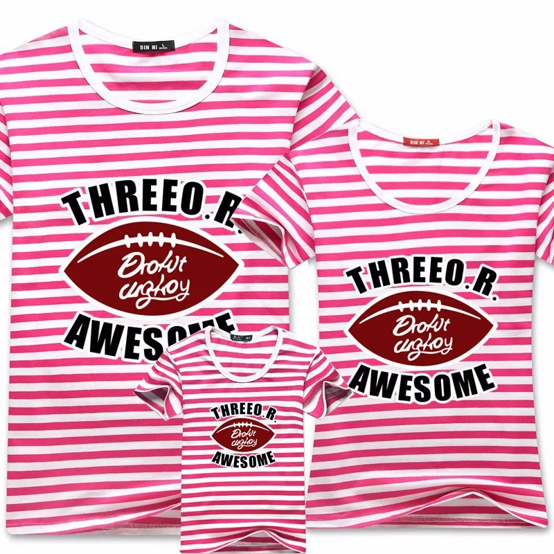 AD/Семейные футболки качественная летняя Одинаковая одежда для мамы, папы и ребенка в стиле регби одежда для мамы и меня футболки для пары для родителей и детей