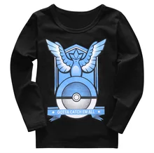 2016 Fashion Pokemon Go Kids Clothes Cartoon Tops Baby Boys Girls Autumn Winter Tee T-Shirt Outfits