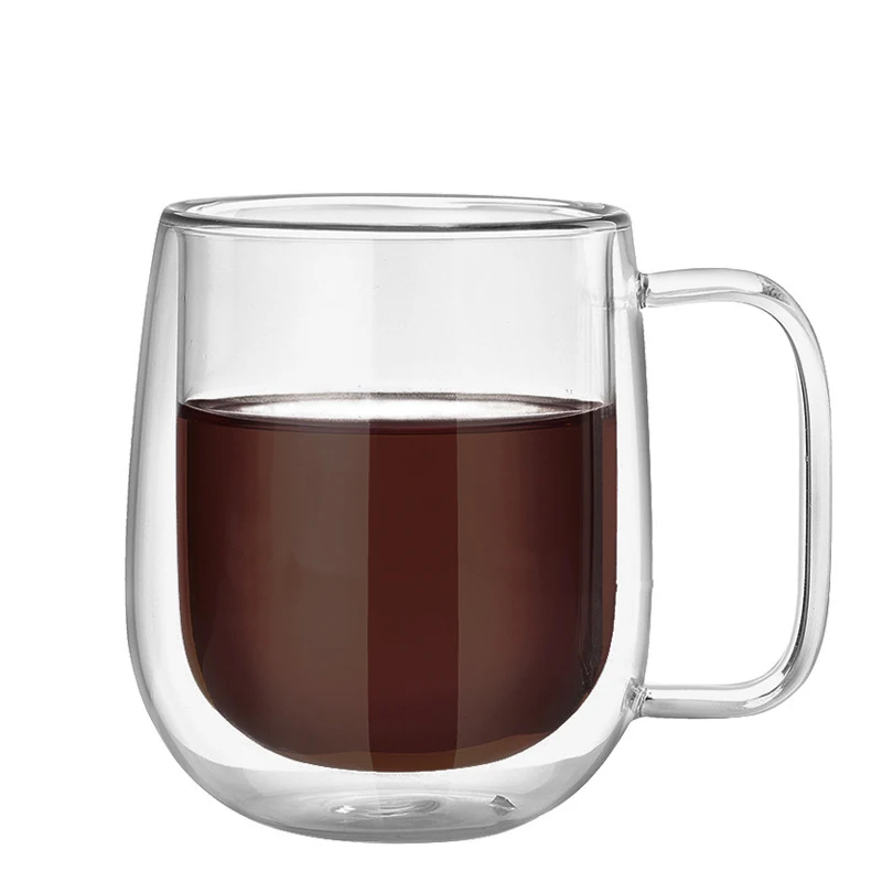 

350ml Double Wall Glass Cup Creative Transparent Glass High-grade Heat-resistant Coffee Tea Milk Mug