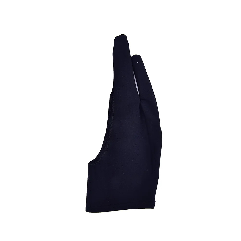 Black Artist Drawing Glove For Any Graphics Drawing Tablet 2 Finger Anti-fouling,both For Right And Left Hand Size M