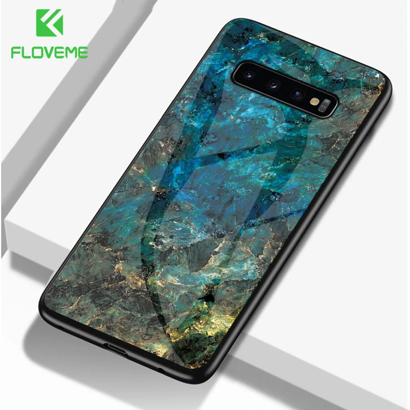 Роскошный стеклянный чехол FLOVEME для Samsung Galaxy S10 S9 S8 Plus S10e из мраморного стекла Note 8 9