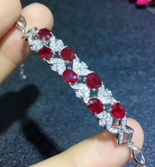 Ruby bracelet Free shipping Natural real ruby 925 sterling silver 0
