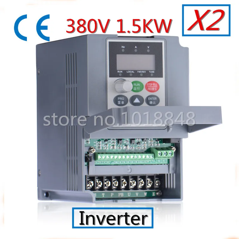 

2pcs/Lot 380V 1.5kw 5.1a Frequency Drive Inverter CNC Driver CNC Spindle motor Speed control,Vector converter
