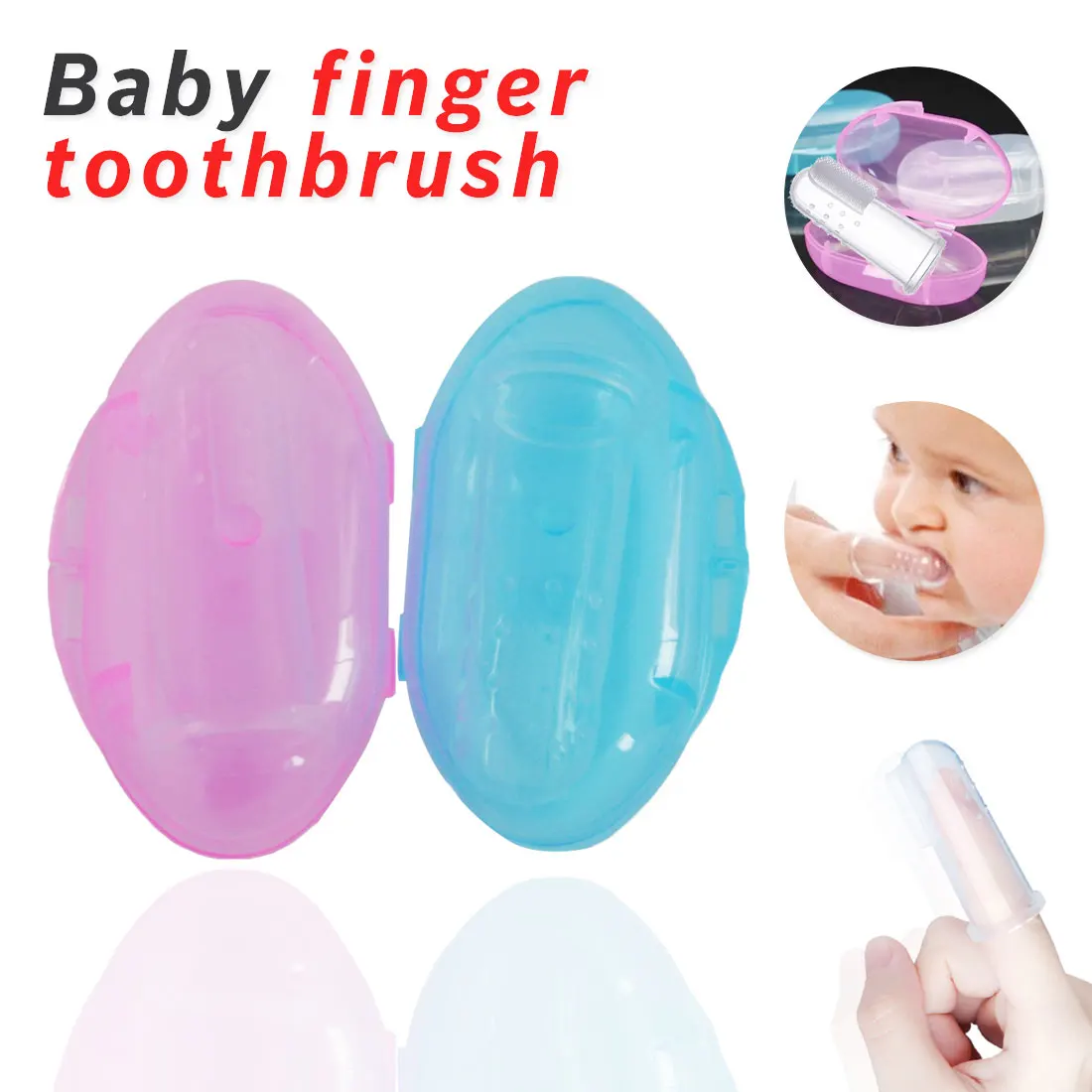 

Baby Finger Toothbrush Silicon Toothbrush+Box Toddler Infant Teeth Clear Soft Silicone Finger Cleaning Tooth brush Teeth Rubber