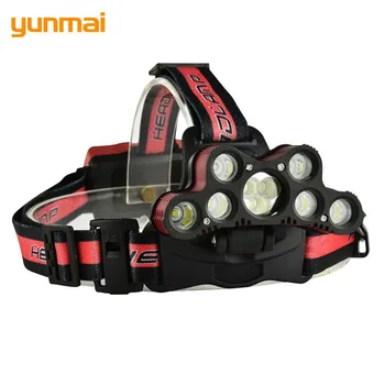 

7LED 9LED Tactical Headlight Torch Ultra Bright Hunting Lamp with SOS Distress Whistle USB Charging