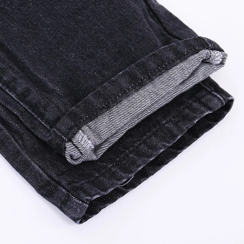 LEIJIJEANS 2018 New Item Autumn Plus Size Light Wash Solid Black Fashion Elastic Waist Full Length Casual Women Harem Jeans 6870