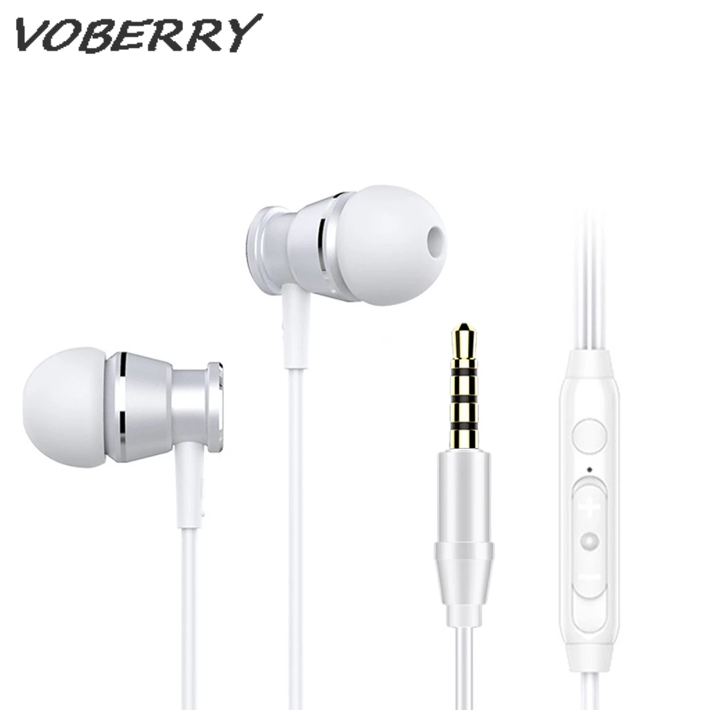 Универсальные стерео наушники вкладыши VOBERRY 3 5 мм с микрофоном для наушников Apple
