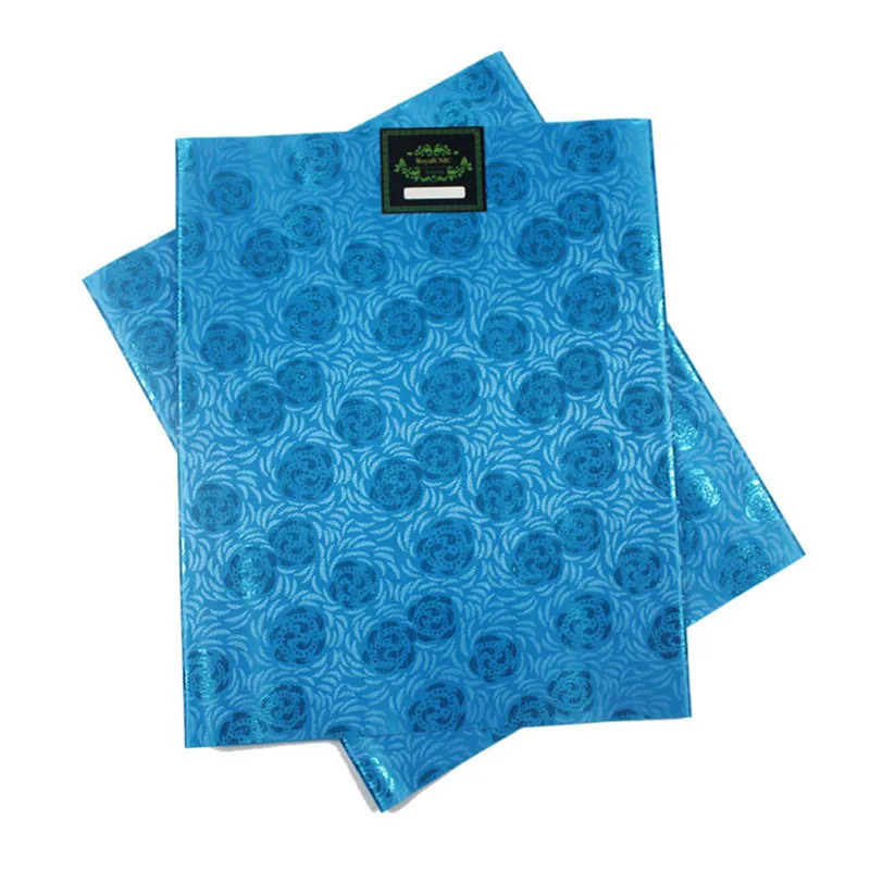 Нигерийская Кружевная повязка на голову в африканском стиле 2 шт./компл. Высокое качество много цветов доступны Бирюзовый синий SL-1505