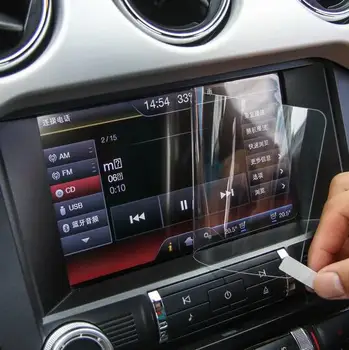 

Newest GPS Navigation LCD Screen Steel Protection Transparent Film For Ford Mustang 2015 16 17 Up Free Shipping