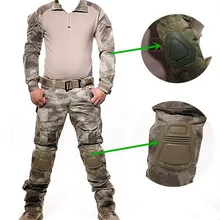 Тактический G3 Камуфляж Охота Одежда Kryptek черный W/наколенники для Пейнтбол Airsoft Боевой военный CS деятельности