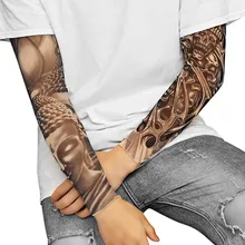 Открытый Велоспорт 3D тату теплый рукав унисекс УФ Защита наружная Временная подделка рукав с татуировками грелка манжета рукав