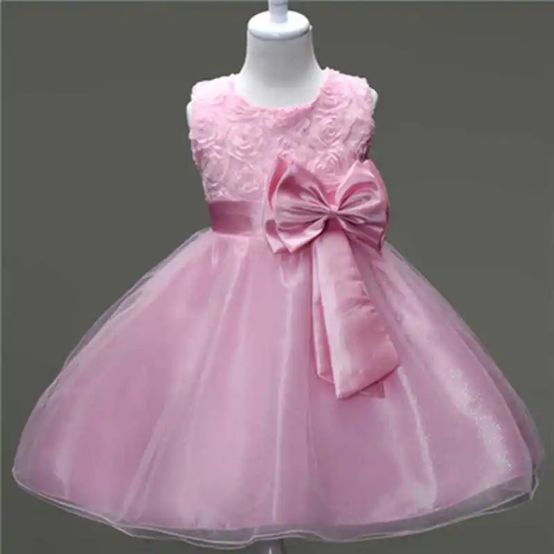 

Summer 2018 Pink Baptism baby princess infant dress wedding girl for girls clothes tutu dresses birthday party kids girl dress