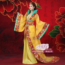 Восточное женское Королевское Платье желтая танцевальная юбка Династия Тан одежда костюм ханфу стиль китайский костюм принцессы