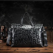 Мужской черный офисный портфель из натуральной кожи, деловой портфель, 15 дюймов, чехол для ноутбука, портфель, сумка, сумка-мессенджер, 7603