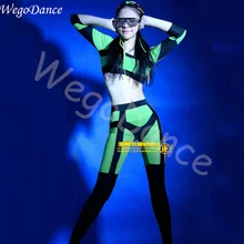 Ночной клуб DS певица DJ панк-рок пикантный сетчатый сценический костюм большие костюмы для женщин