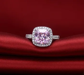 

2 Carat Prevalent Cushion NSCD lovely Diamond Rings for Women Genuine Man Made Solid 925 Sterling Silver Ring Never Fade