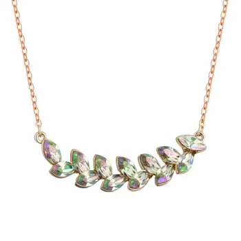 

TRACYSWING Element New 1 Colors Real Austrian Crystals Fashion leaf Pendant Necklace for Women Valentine Gift Th-130798