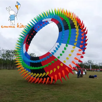 

10m Large Show Kite Bol Rainbow Ring Halo Colorful Soft Kite For Outdoor Activity Festival