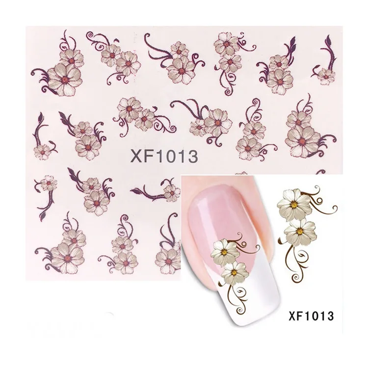 

1 pcs Flowers Nail Stickers Succulent plants Water Decal Ocean Cat Pattern 3D Manicure Sticker Nail Art Decoration m3t04