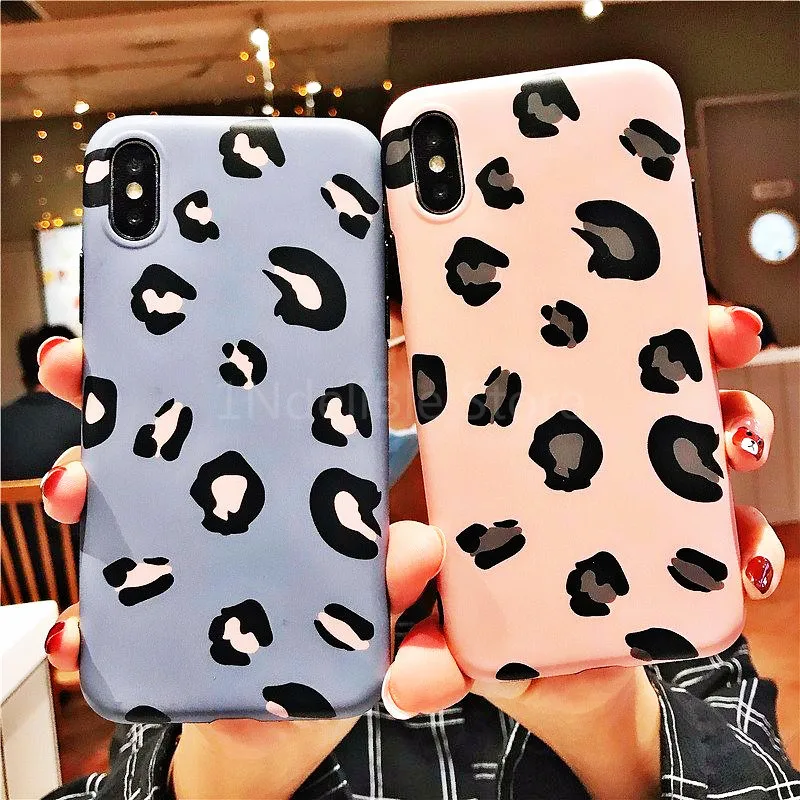 Мягкий чехол из ТПУ с леопардовым принтом для влюбленных пар iPhone X XS MAX XR 10 7 8 6 6S Plus