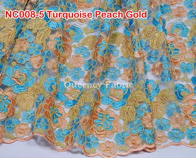 2016 high quality metallic lurex african style tulle lace fabric mesh cotton material for garment gown