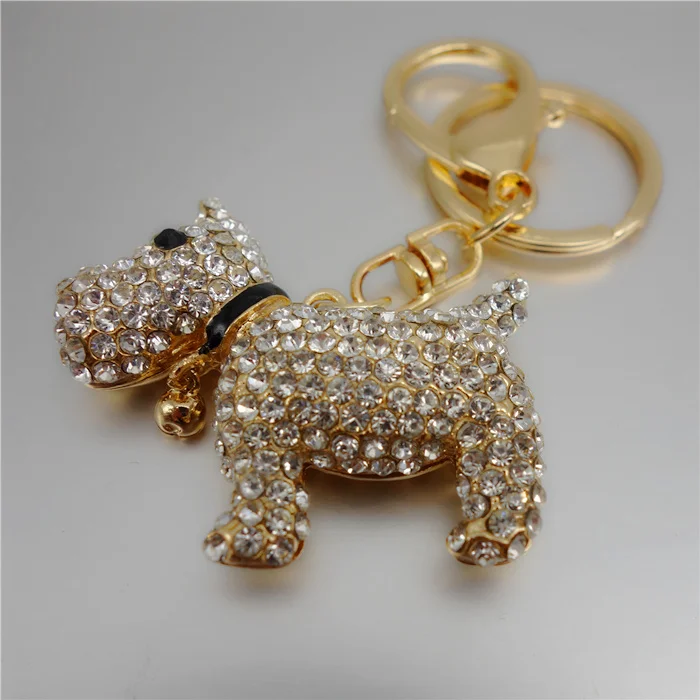 Adojewelo украшения со стразами и кристаллами прекрасный брелок с пуделем срезанная собака брелок щенок Сумочка с брелоком Chram Key Holder