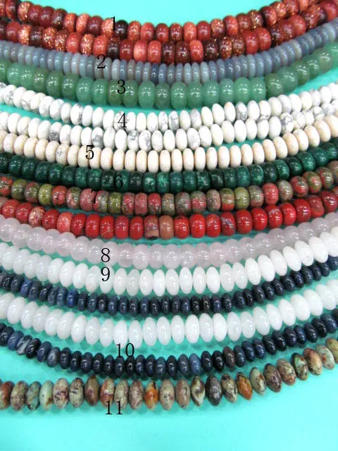 

10strands 4-10mm Assortment genuine stone beads rondelle round rice abacus rice tube coin cube loose beads
