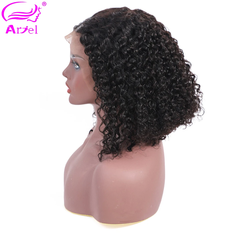 Kinky Curly Wig Bob Wig 44 Lace Closure Wig Human Hair Wigs For Black Women Mongolian Remy Glueless Bob Lace Wigs Human Hair