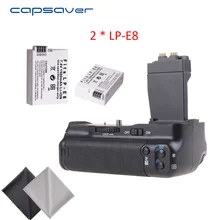 Capsaver вертикальный Батарейная ручка с 2 шт. LP-E8 Батареи для Canon 550D 600D 650D 700D T2i T3i T4i T5i DSLR Камера заменить BG-E8