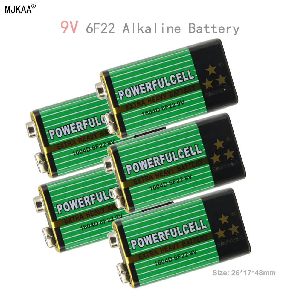 

5pcs Super Heavy Duty Battery 6F22 9V Carbon Battery 1604 for GM300 IR infrared Thermometer Remote Control Multimeter