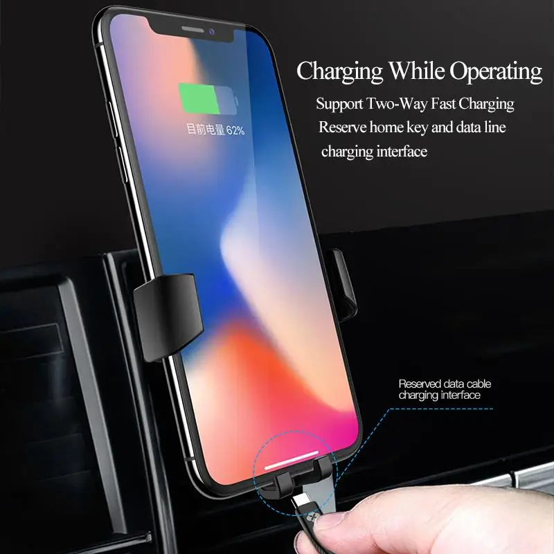

Car charger wireless charging, TOTU 10W fast wireless charging for iphone X 8 Plus Samsung S8 Plus Note 8 car phone car charger