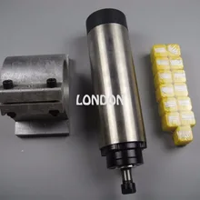 Комплект ЧПУ шпинделя ER11 диаметром 65 мм 220 V 0.8KW двигатель шпинделя воздушного охлаждения 4 подшипник+ Опора шпинделя+ 13 штук ER11 Цанги