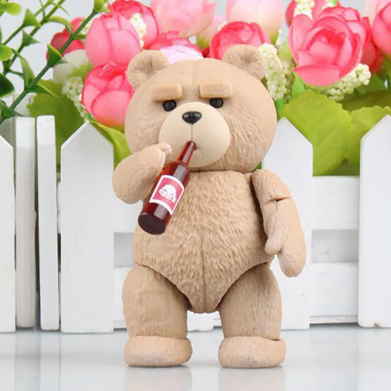 

Free Shipping 4" Revoltech Anime Movie Ted 2 Teddy Bear Boxed 10cm PVC Action Figure Collection Model Doll Toys Gift