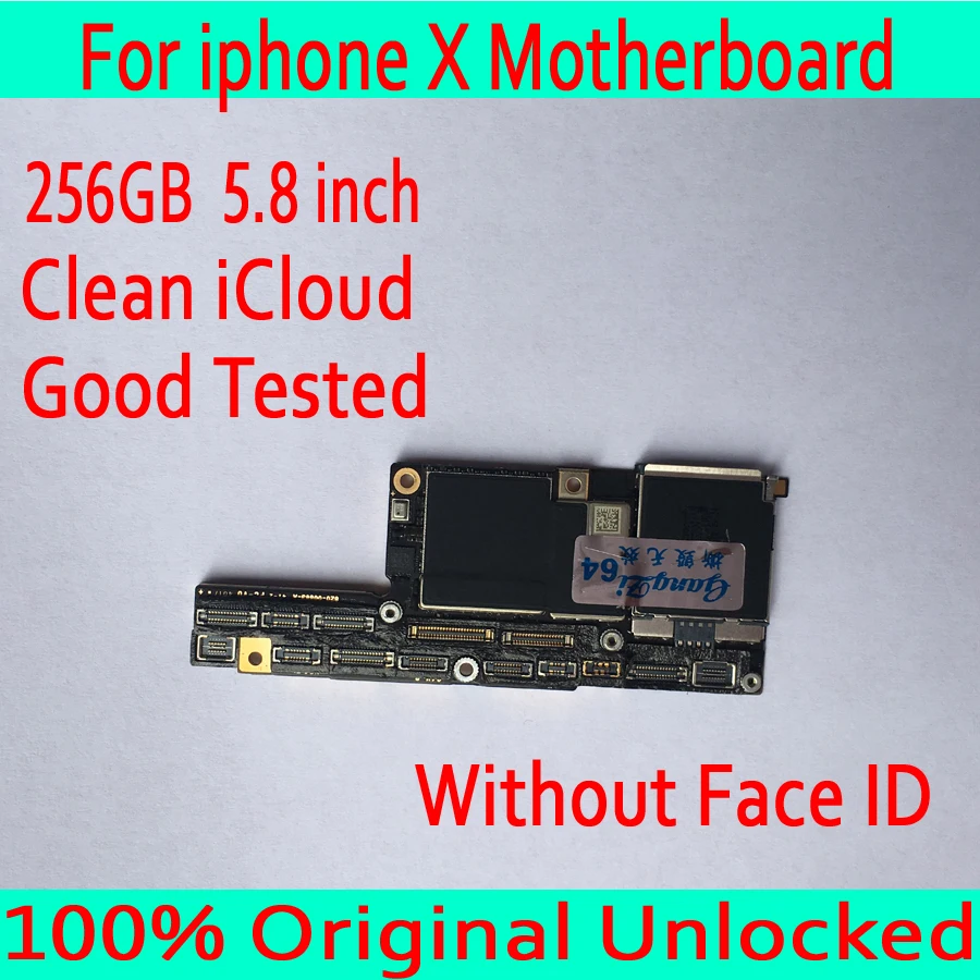 

256GB Original unlocked for iphone X Motherboard Good Tested ,with Full Chips for iphone X 5.8 inch Logic boards Without Face ID