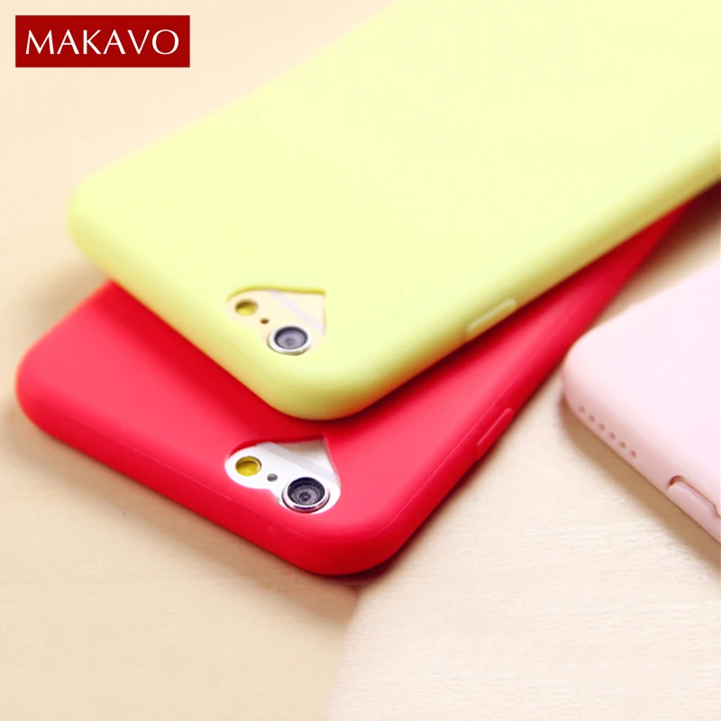 MAKAVO Телефон чехол для iPhone 6 6s плюс мягкие ТПУ яркие облегающие Матовые чехлы iPhone7 5