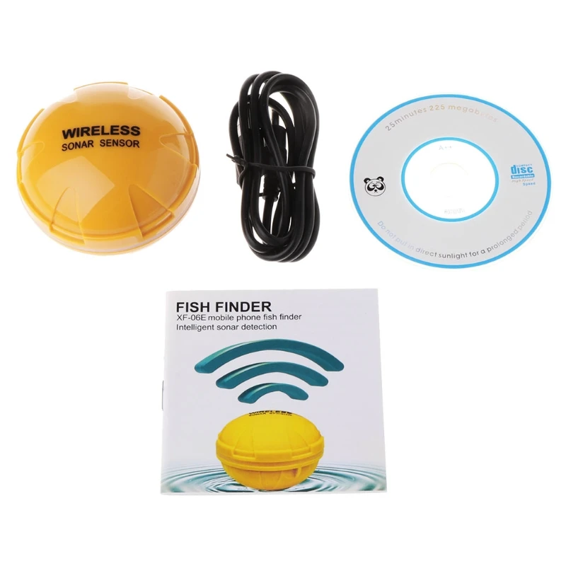 

High Tech Fish Finder Remote Sonar Sensor 125KHz Wireless Bluetooth 36m/118ft Depth Detect Hot
