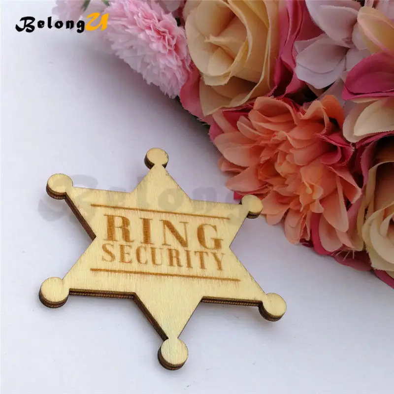 Ring Security Wedding Badge Sign Rustic Wedding Decoration MUW-166-06