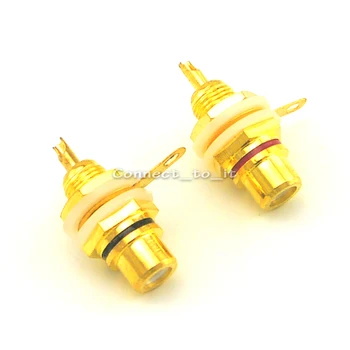 

50 pcs/lot RCA Panel Mount Jack Bulkhead with Nut and Solder Cup