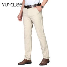 Модные новые высококачественные льняные мужские брюки прямые весенние летние длинные мужские классические деловые повседневные брюки длинные брюки