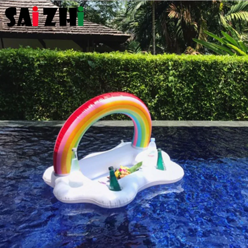 

Saizhi 1 Pcs Black white swan Flamingo Cute Water Drink Cup Holder Inflatable Water Coaster Floating Drink Cup Holder SZ0412