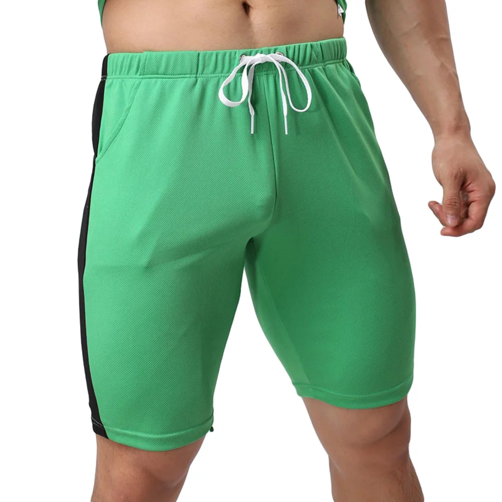 Мужские шорты и наколенники для спортзала свободный пояс летние эластичные повседневные впитывающие влагу