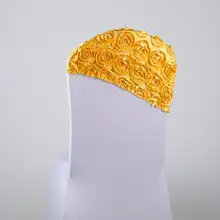 Стрейч свадебное украшение для стульев Роза пояса Свадебная вечеринка индивидуальный элегантный цветок розы стул створки стул пояса атласная Вышивка