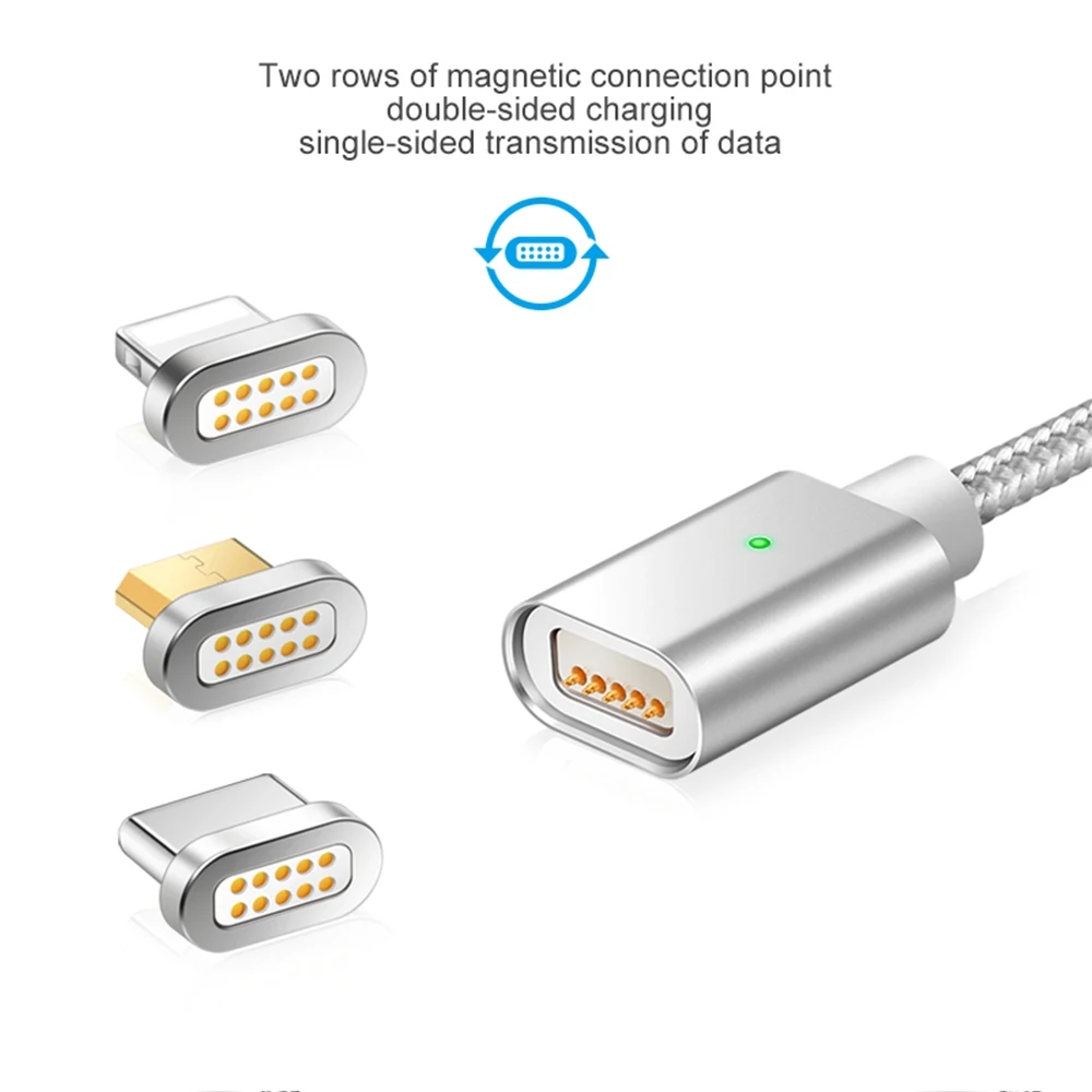 

charging cable Magnetic Charger USB Data for IPhone Micro USB Type C Mobile Phone Fast Charge Magnet Charger USB Cable 3 Plug