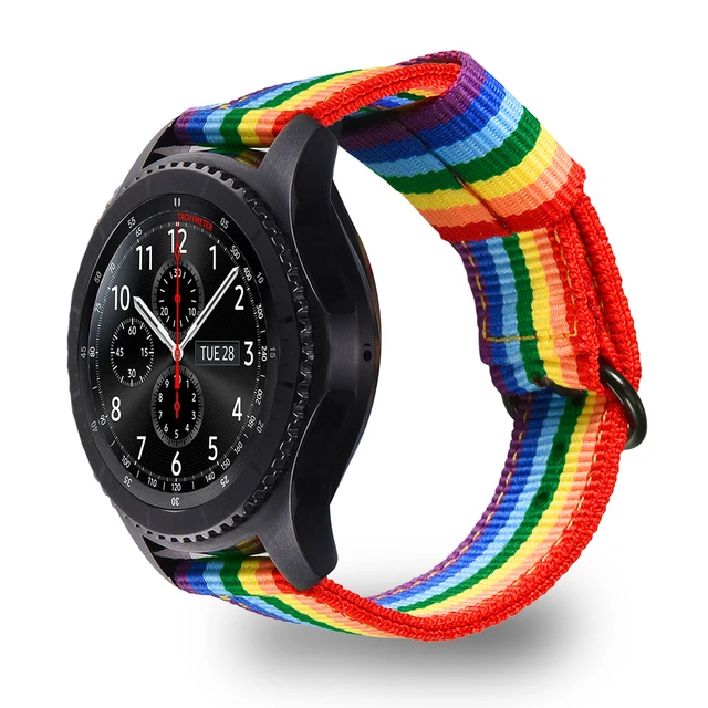 Bandmax Rainbow Nylon Watch Band for Samsung Gear S3, Sports Strap