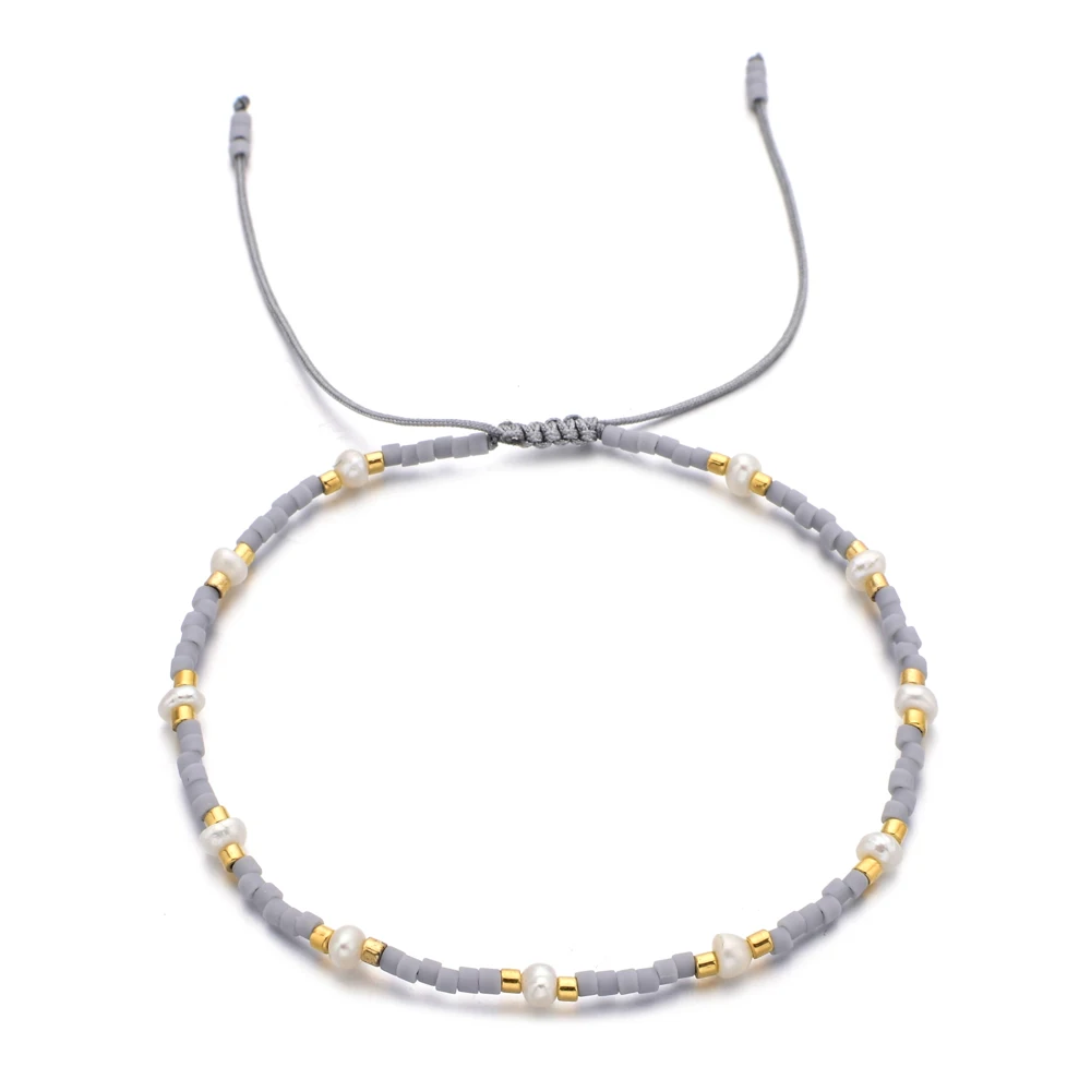 ZMZY Fashion Glass Beaded Small Freshwater Pearl Bracelets for Women Thin Love Temperament Bangles For Girl Gift Wedding Jewelry - Image 3