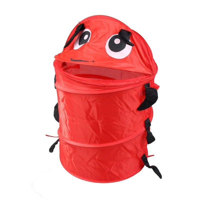 جديد-الحيوان تصميم سلة الغسيل القابلة للطي حقيبة الغسيل الغسيل مربع (الأحمر)