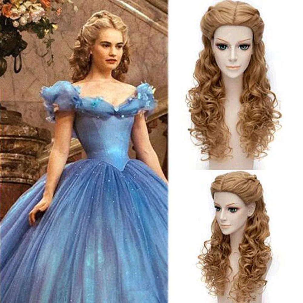Adult Cinderella Wavy Hair Movie Palace Classic Style Princess Cinderella Cosplay Long Curly Adult Cinderella Wavy Hair Movie Palace Classic Style Princess Cinderella Cosplay Long Curly