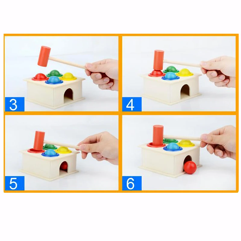 Wooden Hammering Ball Educational Game-5